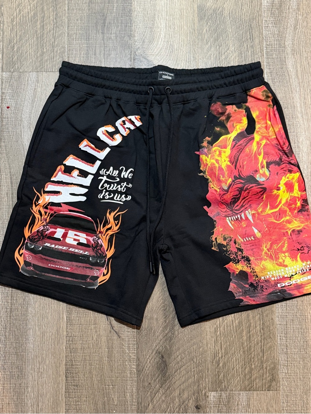 Dodge x Reason Brand "Hellcat / Raise Hell" Graphic Fleece Shorts